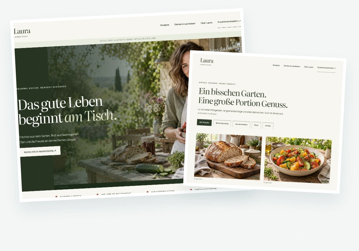 Lauras Landküche: Startseite und Rezeptübersicht