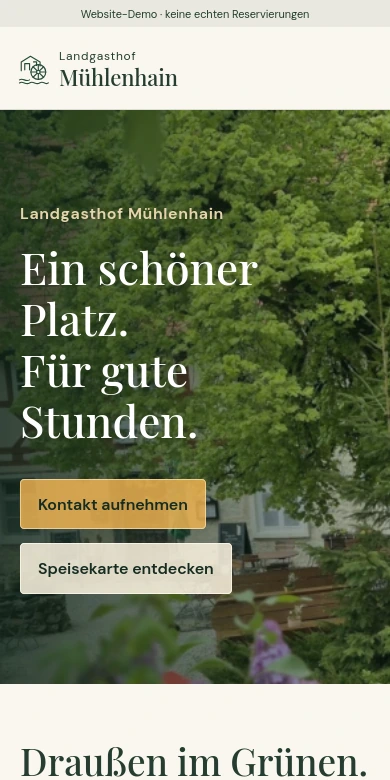 Mobile Ansicht des Landgasthofs Mühlenhain